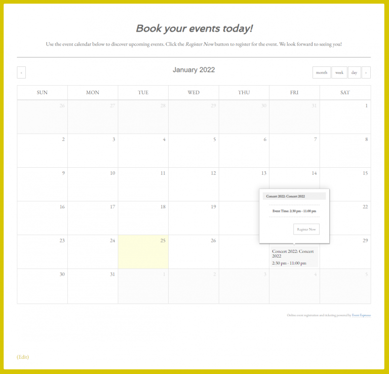 How to Add an Events Calendar to WordPress Page Event Espresso